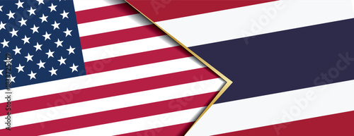 United States and Thailand flags overlapping symbolizing strong international partnership and bond