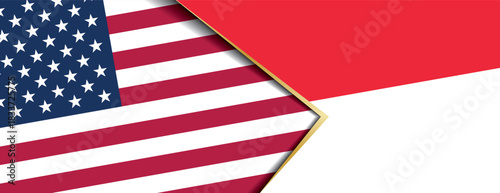 United States and Indonesia flags overlapping symbolizing strong diplomatic relations and global partnership