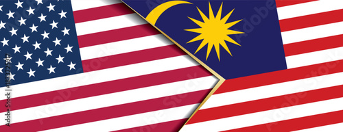 United States and Malaysia flags design symbolizing diplomatic relations global cooperation and partnership