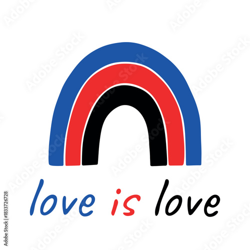 Colorful rainbow shape Polyamory pride flag Happy pride day LGBTQIA community Pride Month Vector hand drawn doodle for posters, stickers, logo, cards