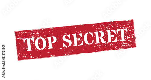 Red Top Secret grunge rectangle rubber stamp seal for classified confidential documents