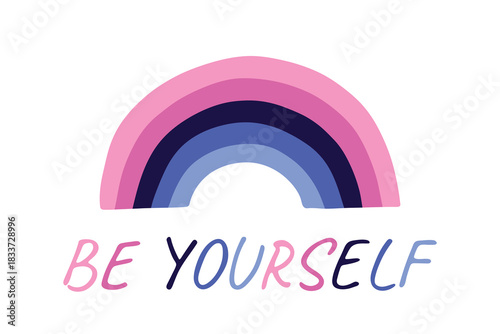 Colorful rainbow shape Omnisexual pride flag Happy pride day LGBTQIA community Pride Month Vector hand drawn doodle for posters, stickers, logo, cards