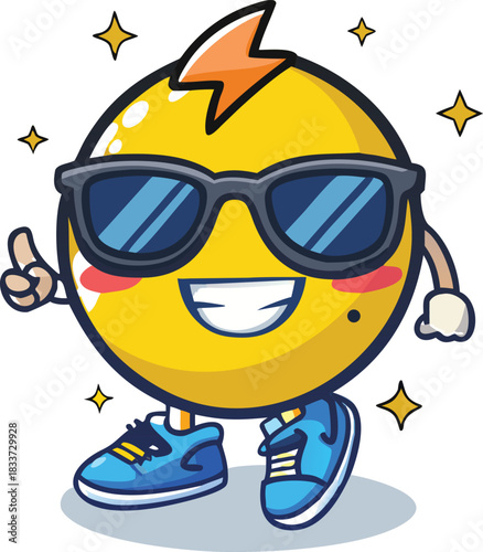 cool smiley character thumbs up icon