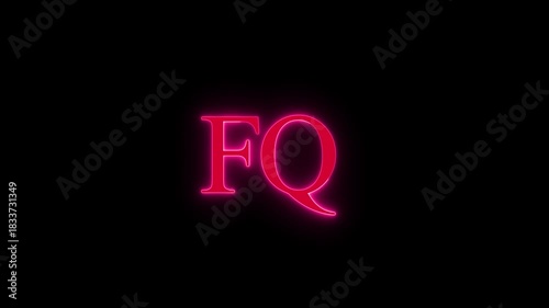 FQ glowing logo on transparent alpha channel