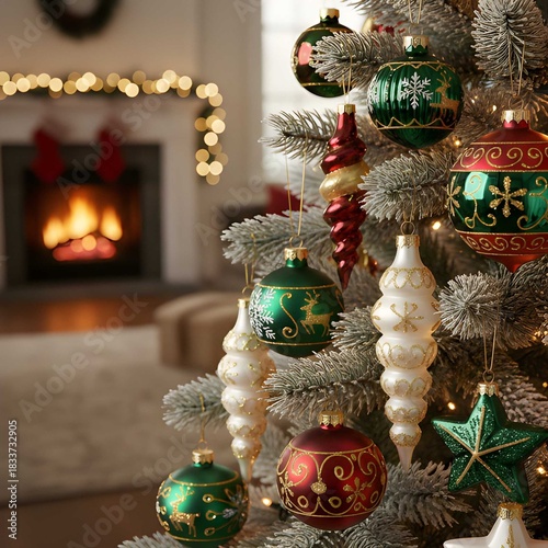 christmas tree and decorations