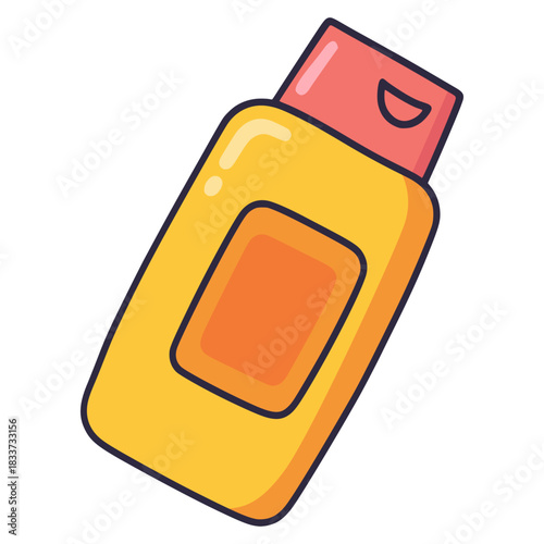shampoo bottle gel clean fresh shower flat color vector illustration template design