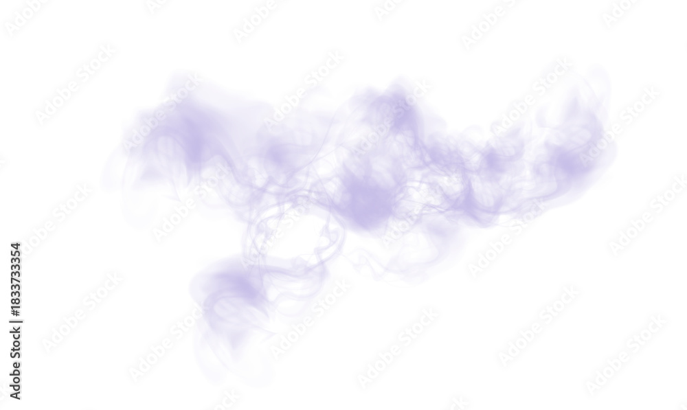 Fototapeta premium Abstract purple smoke cloud PNG with soft glowing texture on a transparent background, perfect for effects, overlays, magic visuals, or fantasy atmosphere.