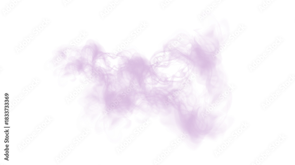 Fototapeta premium Abstract purple smoke cloud PNG with soft glowing texture on a transparent background, perfect for effects, overlays, magic visuals, or fantasy atmosphere.