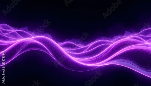 Neon Purple Wave Light Flow Abstract Background