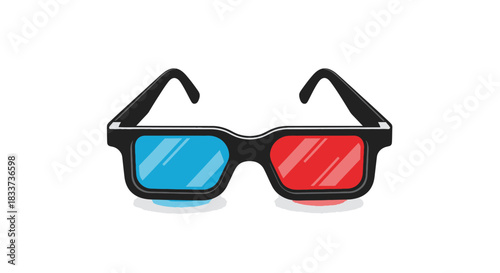 Classic Red and Blue Anaglyph 3D Glasses for Immersive Viewing.