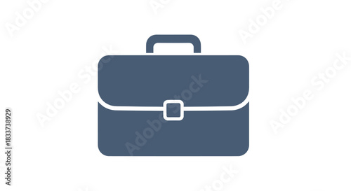 A simple modern dark blue briefcase icon with a white outline.