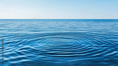 Fototapeta Naklejka Na Ścianę i Meble -  Calm water ripple sea horizon blue meditation vibe pure clarity