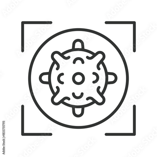 Epidemiology, icon in line design. epidemiology, virus, focus, analysis, public health, research, screening on white background vector. Epidemiology editable stroke icon
