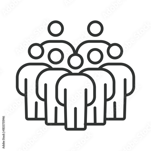 People community, icon in line design. people community, public health, crowd, group, society, population, support on white background vector. People community editable stroke icon