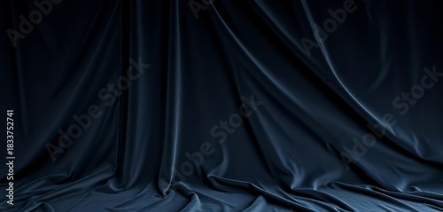 Deep black velvet textile backdrop, wrinkle-free, texture, photography backdrop