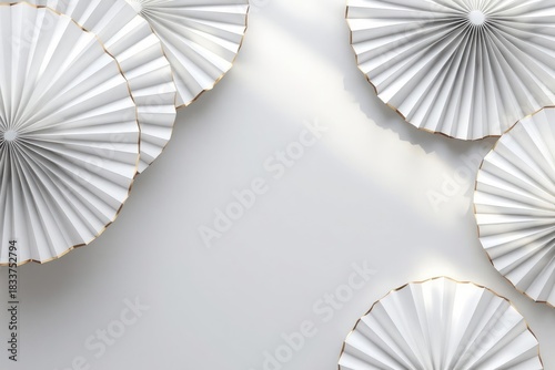 Abstract white paper fan background