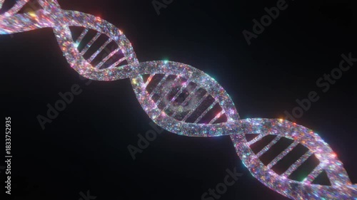 Sparkling Crystal DNA Helix Animation