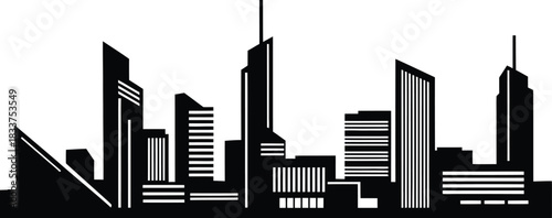 A sleek silhouette of Dallas's iconic skyline, rendered in striking monochrome. capturing the city's urban elegance and modern architectural marvels.