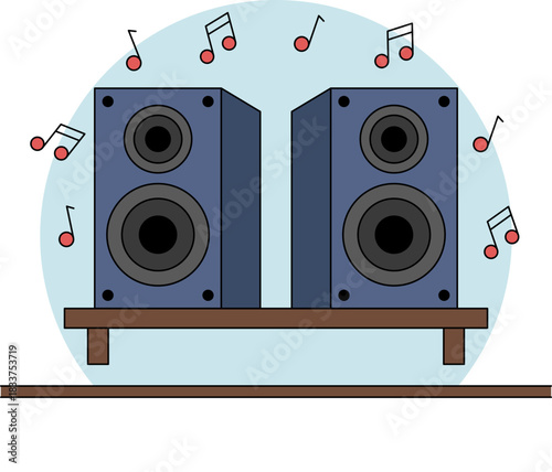 Speaker illustration is suitable for party or event.
