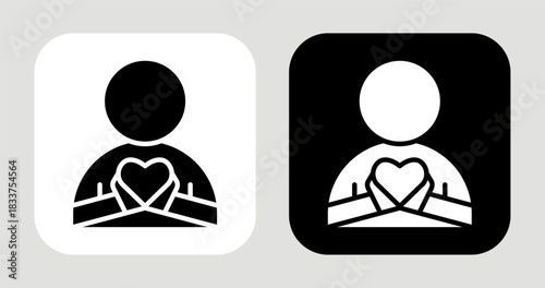 Inner Spark Icon In Black and White Glyph Style