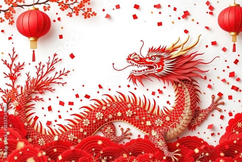 Chinese new year dragon illustration