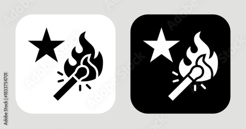 Ignite Potential Icon In Black and White Glyph Style