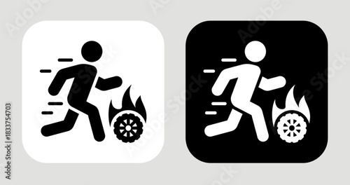 Passion in Motion Icon In Black and White Glyph Style