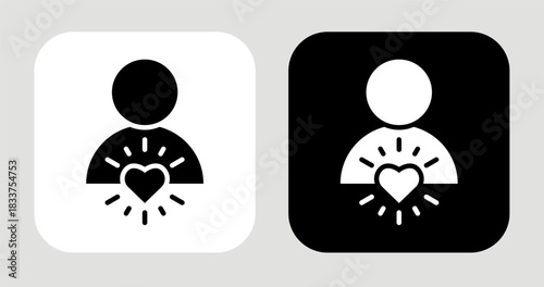 Passion Radiance Icon In Black and White Glyph Style