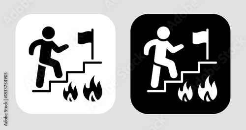 Inspired Climb Icon In Black and White Glyph Style