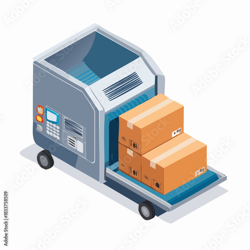 Isometric Security Xray Scanner with Parcels