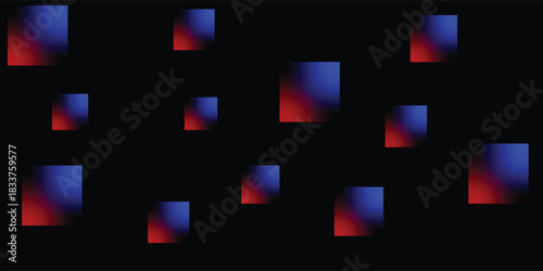 abstract, gradient, blue, red, squares