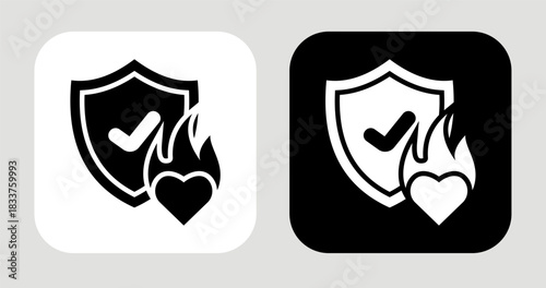 Purpose Flame Icon In Black and White Glyph Style