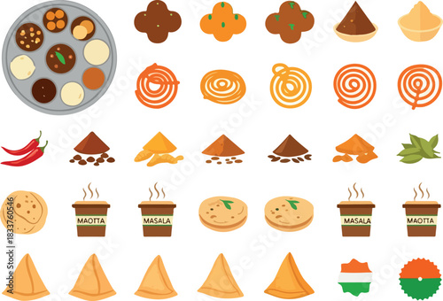 Indian Spices and Snacks Collection Vibrant Flavors and Culinary Delights