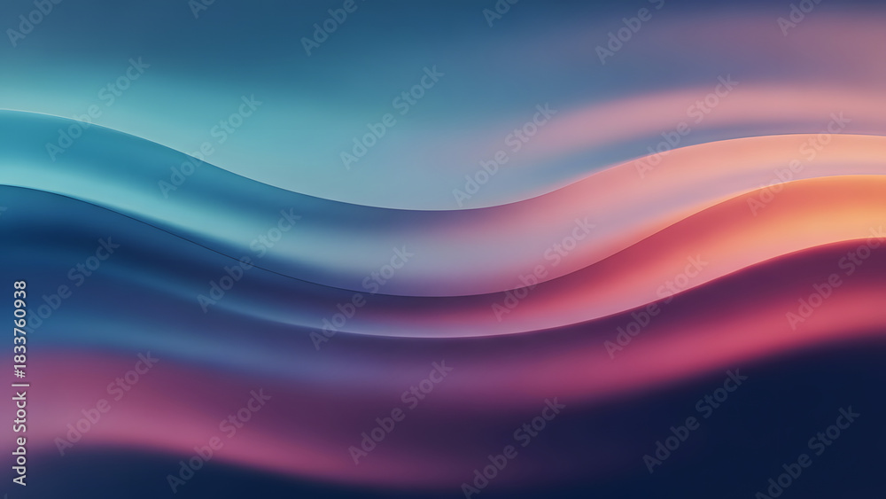 Fototapeta premium Abstract background with colorful smooth waves and fluid gradient transitions from blue to orange, perfect for modern digital design projects