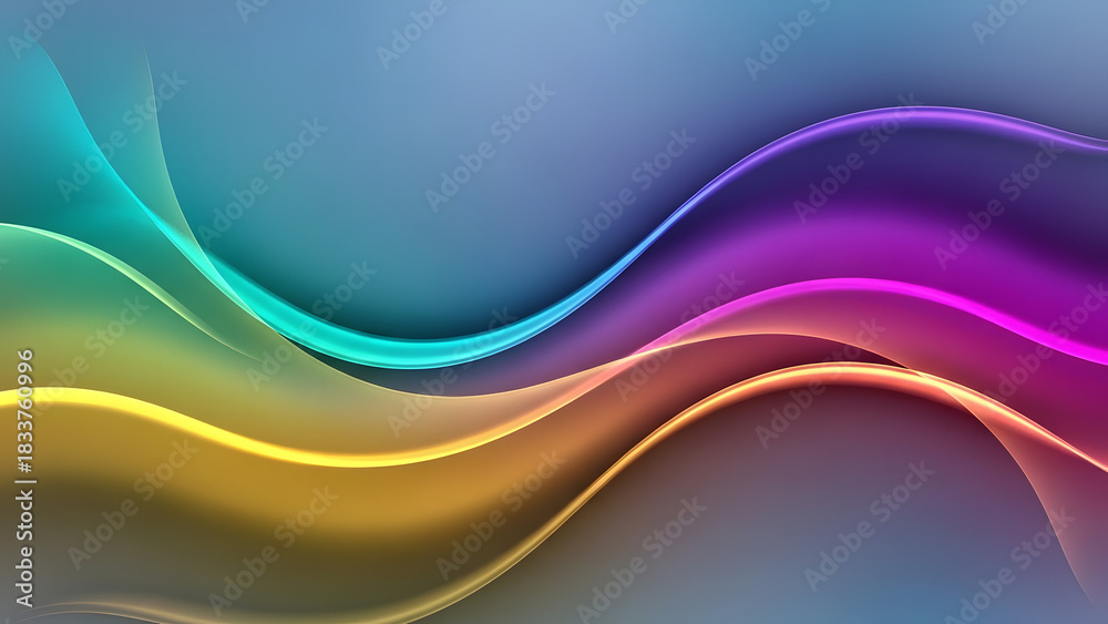 Obraz premium Vibrant abstract background with colorful glowing wavy lines and a smooth gradient light effect