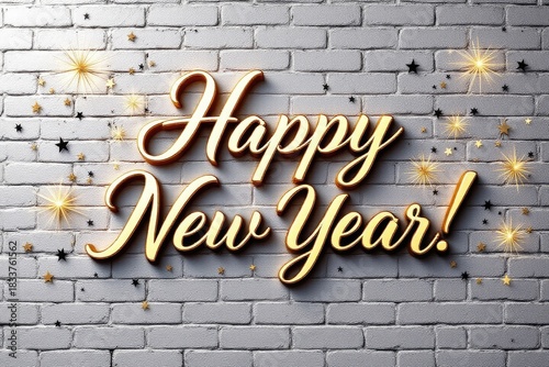 Happy new year celebration on textured background