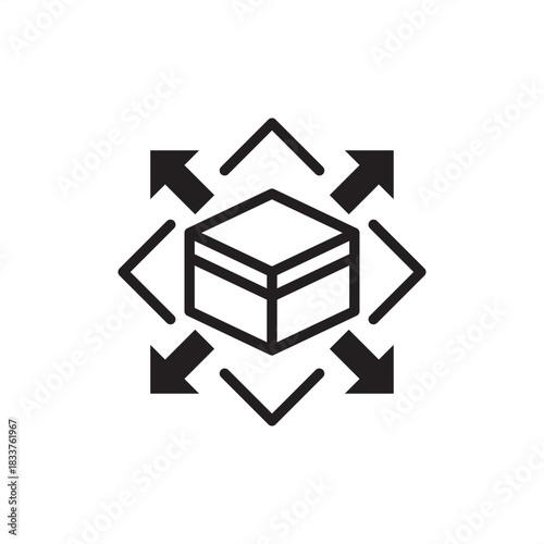 Scope creep icon symbolizing uncontrolled expansion, requirement growth, and project drift, representing risk management, scope control, change requests, project planning, and boundary setting.