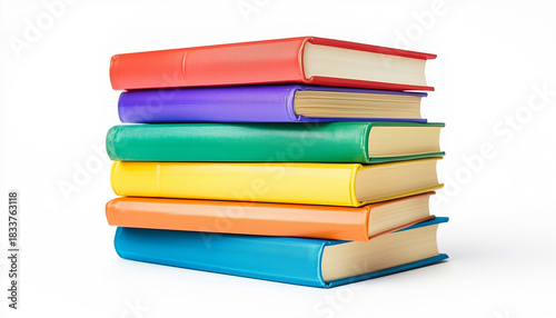 Wallpaper Mural Stack of colorful books isolated on white background Torontodigital.ca