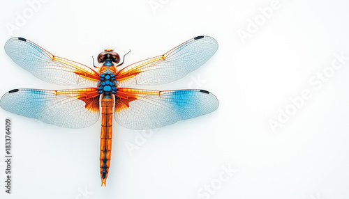 colorful dragonfly isolated on white background