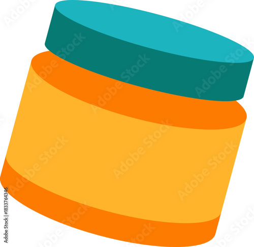 Moisturizing Cream Jar Element, Yellow Bottle