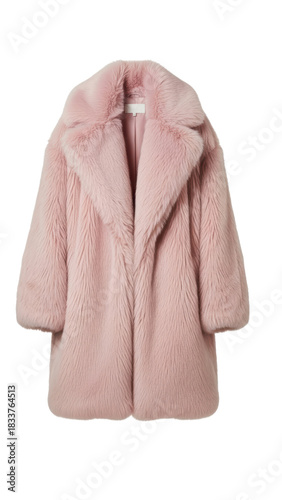 Pink Faux Fur Coat with Soft Texture and Stylish Collar Design