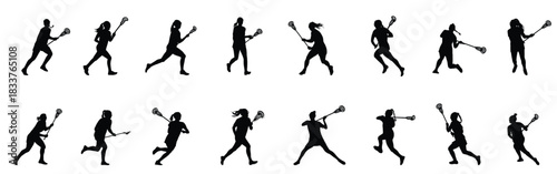 Lacrosse player silhouette woman lacrosse player silhouette