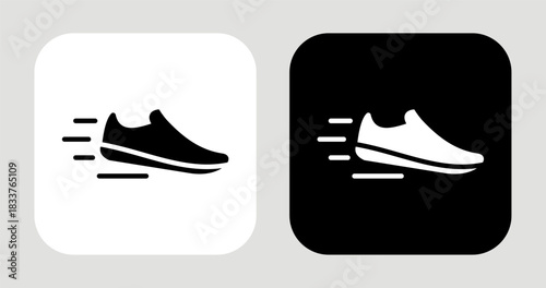 Forward Motion Icon In Black and White Glyph Style