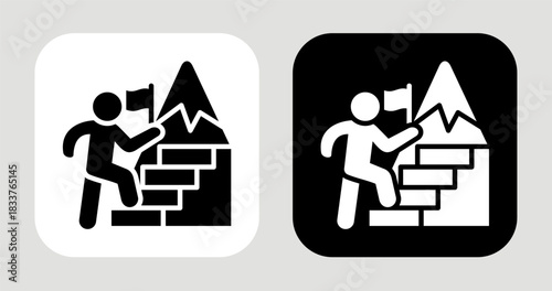 Climb Vision Icon In Black and White Glyph Style