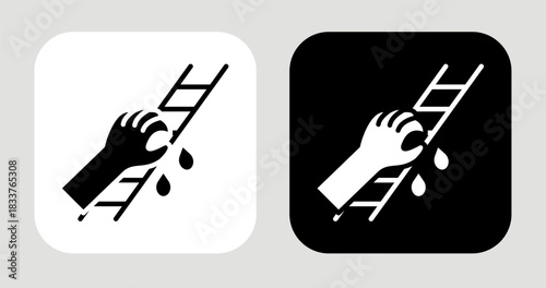 Grit Road Icon In Black and White Glyph Style