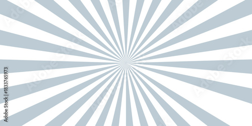 Retro white and gray abstract explosion vintage ray sunrise star sunbeam texture background. vector illustration circle light banner cartoon add design.	