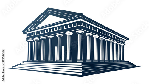 Stunning ancient Greek temple illustration evoking history and architectural grandeur, perfect for educational materials, presentations, or design projects