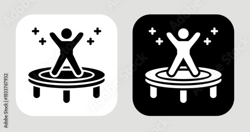 Big Leap Icon In Black and White Glyph Style