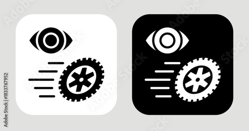 Focus Drive Icon In Black and White Glyph Style