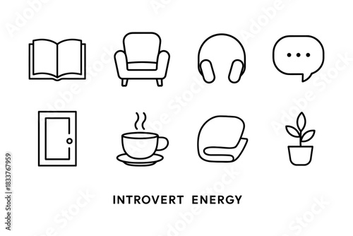 Cozy home essentials for relaxation: line art of comfort and solitude